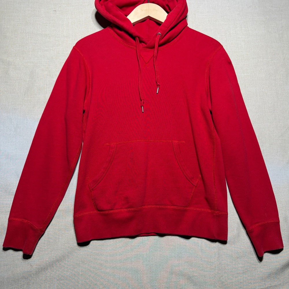 Uniqlo Hoodie Women S Red LS Pullover 341-138652 Gorpcore Minimalist Basics